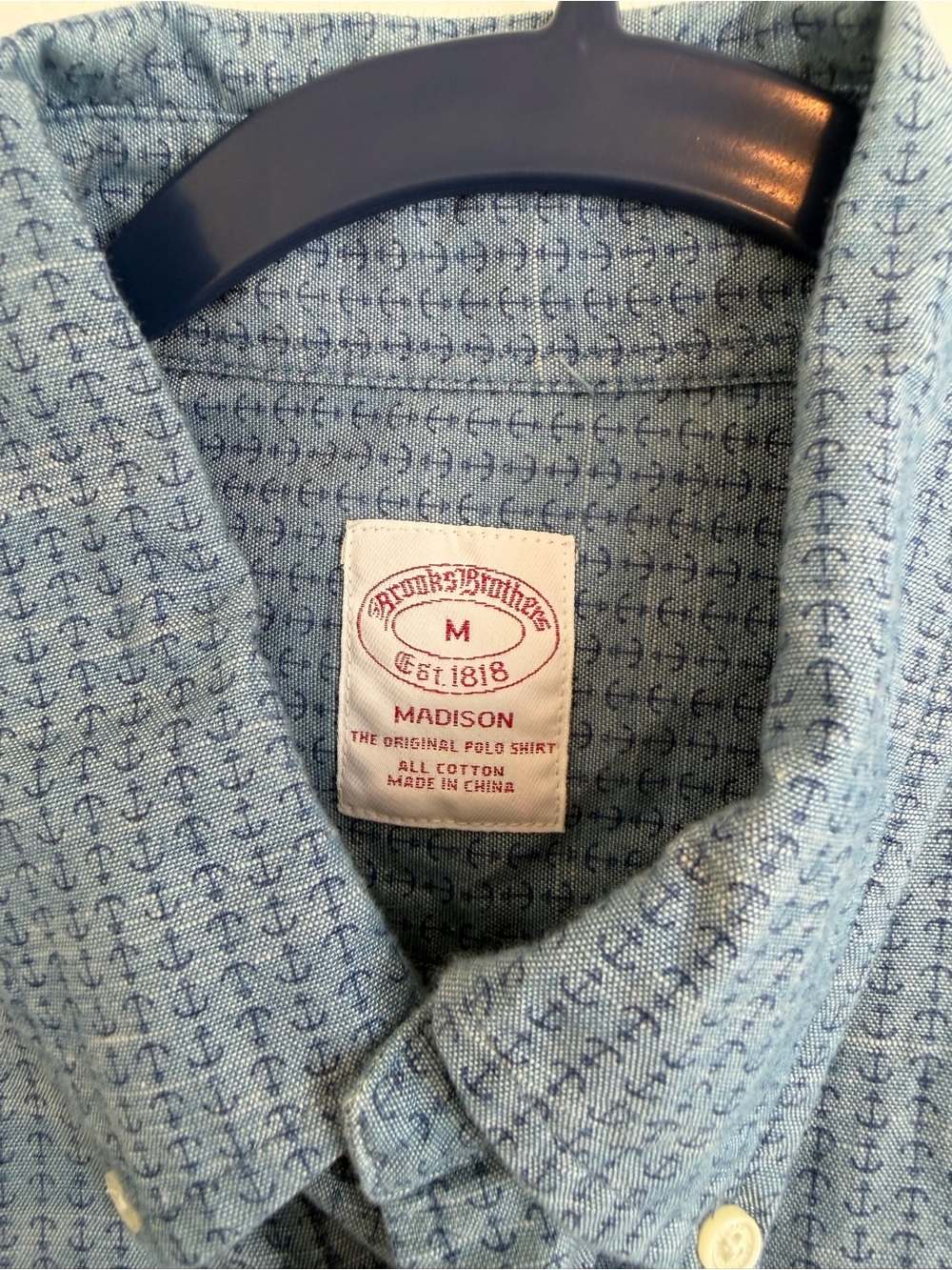 Madison Blue Patterned Button-Down Shirt - Picture 3 of 4